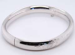 Sterling Silver Floral Bangle Bracelet