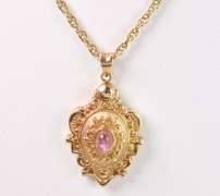 Captivating Pink Tourmaline Pendant in 14K Yellow Gold