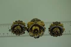 Sterling silver Flower Burst Set Of Pin/Earrings