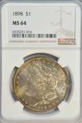Better near Gem BU 1898 Morgan Silver Dollar. NGC MS64