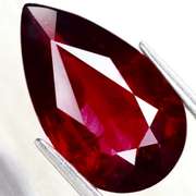 Glittering raspberry red 5.54ct Rhodolite Garnet pear