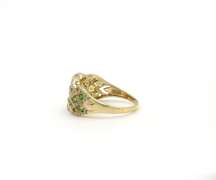 Radiant 1.50ct Tsavorite and Diamond Ring in 14K