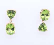 Fantastic Yellow Gold Peridot Dangle Earrings