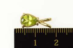 14K Yellow Gold Pear Peridot Classic Solitaire Statement Pendant