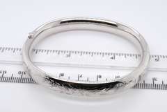 Sterling Silver Floral Bangle Bracelet