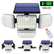 182LED Solar Wall Lamp Three-head Induction Light