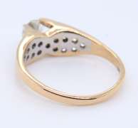 Attractive Yellow Gold Diamond Floating Bridge Ring