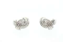 14K WHITE GOLD DIAMOND EARRINGS / HUGGIES