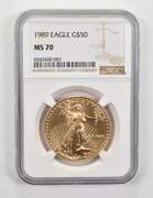 MS70 1989 $50 American Gold Eagle - Graded NGC