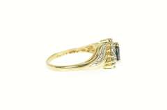 10K Yellow Gold Marquise Natural Sapphire Diamond Halo Ring