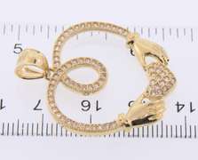 Fabulous Yellow Gold Claddagh Cubic Zirconia Heart Shaped Pendant