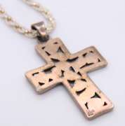 Vintage Sterling Silver Signed Cross Pendant on Chain