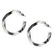 Sterling Silver Twisted Hoop Earrings