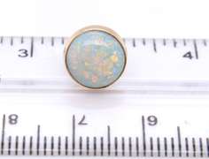 Fabulous Yellow Gold Bezel Set Opal Stud Earrings