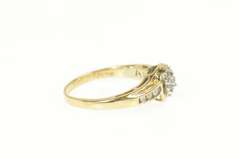 10K Yellow Gold Diamond Heart Cluster Love Promise Bypass Ring