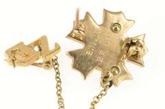 10K Yellow Gold Enamel Zeta Epsilon Fraternity Chain Lapel Pin/Brooch