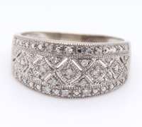Dazzling White Gold Diamond Wide Band