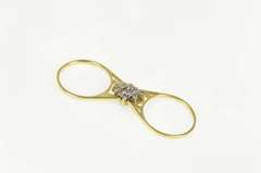 14K Yellow Gold Oval Tanzanite Diamond Cluster Reversible Ring