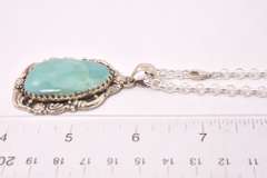 Adorable Vintage Style  38.6CTS Turquoise Pendant Necklace in Sterling Silver