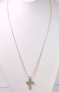 Ornate Cross Pendant Necklace in Sterling Silver