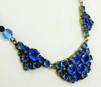 Regal Antique Austrian Blue Crystal Necklace
