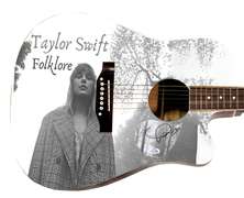 Taylor Swift Folklore Autographed Signed Custom Photo Graphics Guitar ACOA