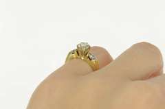 14K Yellow Gold 0.95 Ctw Classic Three Diamond Engagement Ring