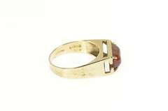 9K Yellow Gold Carnelian Squared Cabochon Squared Statement Ring