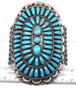 Vintage Sterling Silver Signed Turquoise Cuff Bangle