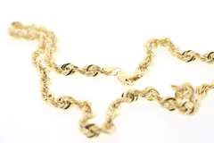 Handsome 14kt rope chain link necklace