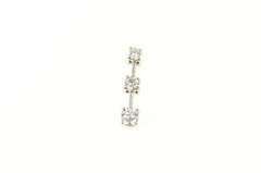 14K White Gold 0.48 Ctw Diamond Tiered Bar Statement Pendant