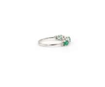 Wonderful White Gold Emerald and Diamond Band