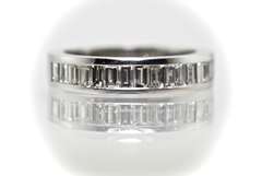 Elegant 14K White Gold Channel-Set Baguette Band