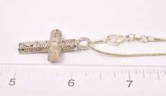 Ornate Cross Pendant Necklace in Sterling Silver