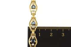 14K Yellow Gold Heart Natural Sapphire Diamond Accent Bracelet