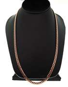 Defined 14kt rose gold figaro chain link necklace
