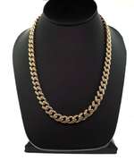 Glittering 14kt gold and Cubic Zirconia cuban link necklace