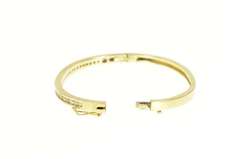 14K Yellow Gold 1.68 Ctw Classic Diamond Oval Bangle Bracelet