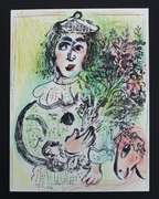 MARC CHAGALL THE CLOWN WITH FLOWERS 1963