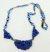 Regal Antique Austrian Blue Crystal Necklace