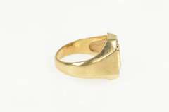 14K Yellow Gold 0.45 Ctw Retro Diamond Squared Oval Halo Ring