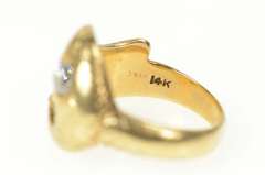 14K Yellow Gold 0.97Ctw 1930s Old Mine Diamond Snake Serpent Ring