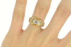 14K Yellow Gold 1.60 Ctw Pressure Diamond Engagement Ring