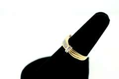 LADIES 14 KT YELLOW AND WHITE GOLD DIAMOND BAND