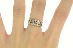 10K Yellow Gold Ctw Diamond Graduated Statement Band Ring