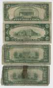4 Diff. National Currency Notes from the Series of 1929