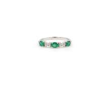 Wonderful White Gold Emerald and Diamond Band