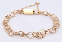 Gorgeous Yellow Gold Double Link Gold Charm Bracelet