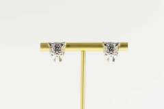 14K White Gold Ruby Eyed Leopard Cheetah Head Stud Earrings