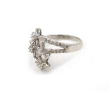Fabulous White Gold Four Star Diamond Cluster Ring